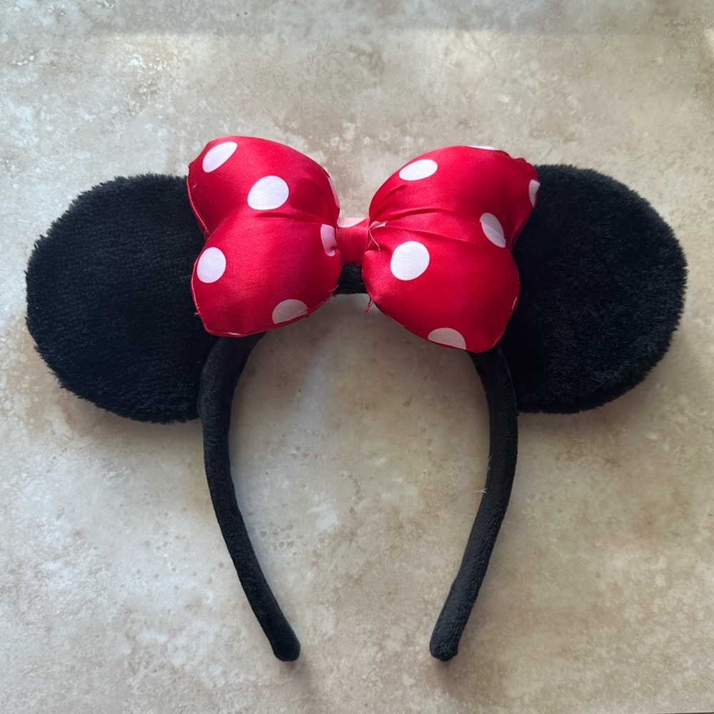Disney Minnie Mouse Polka Dot Bow Ear Headband